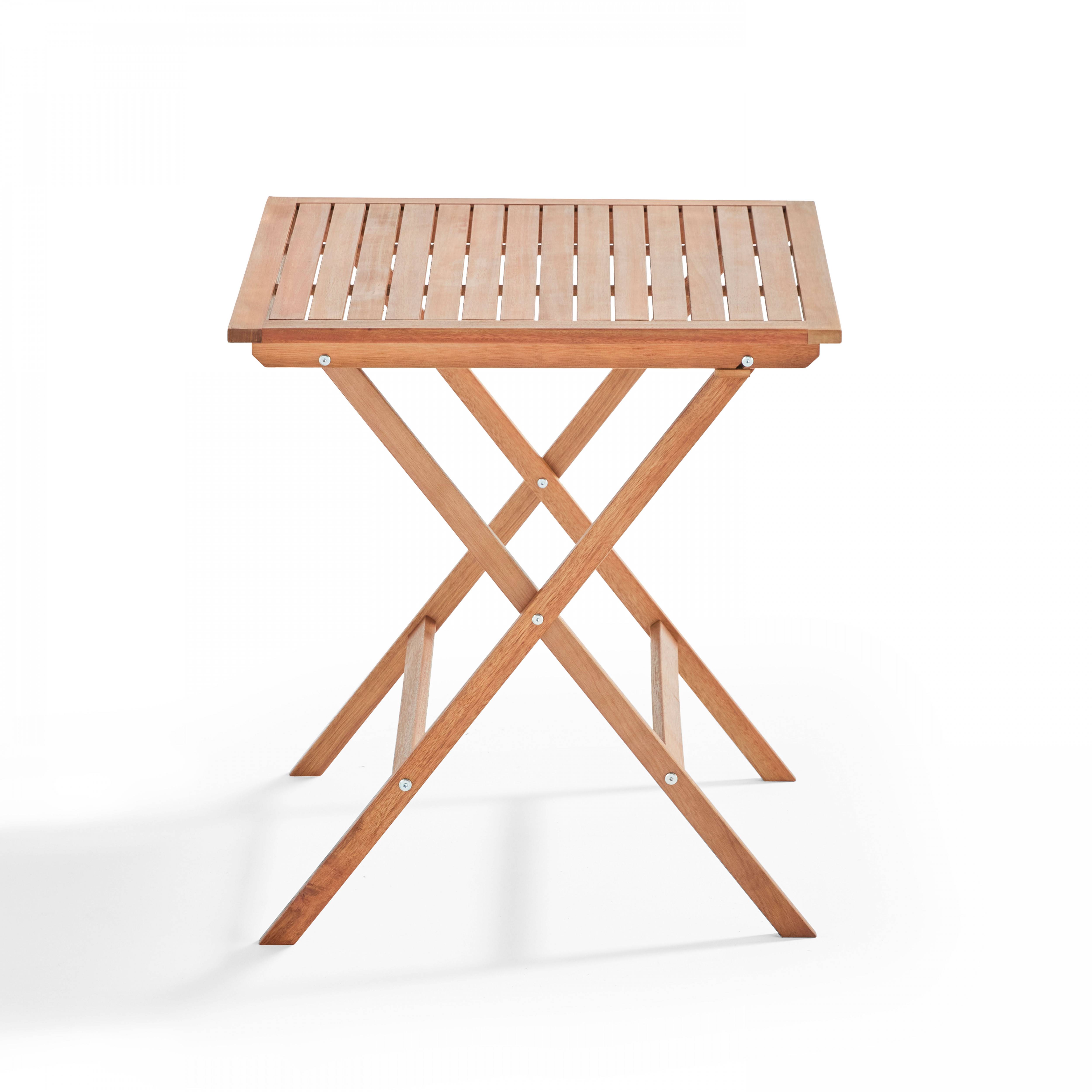 Oviala - Table bistrot pliante carrée en bois d'eucalyptus Sete - Oviala - Image 1