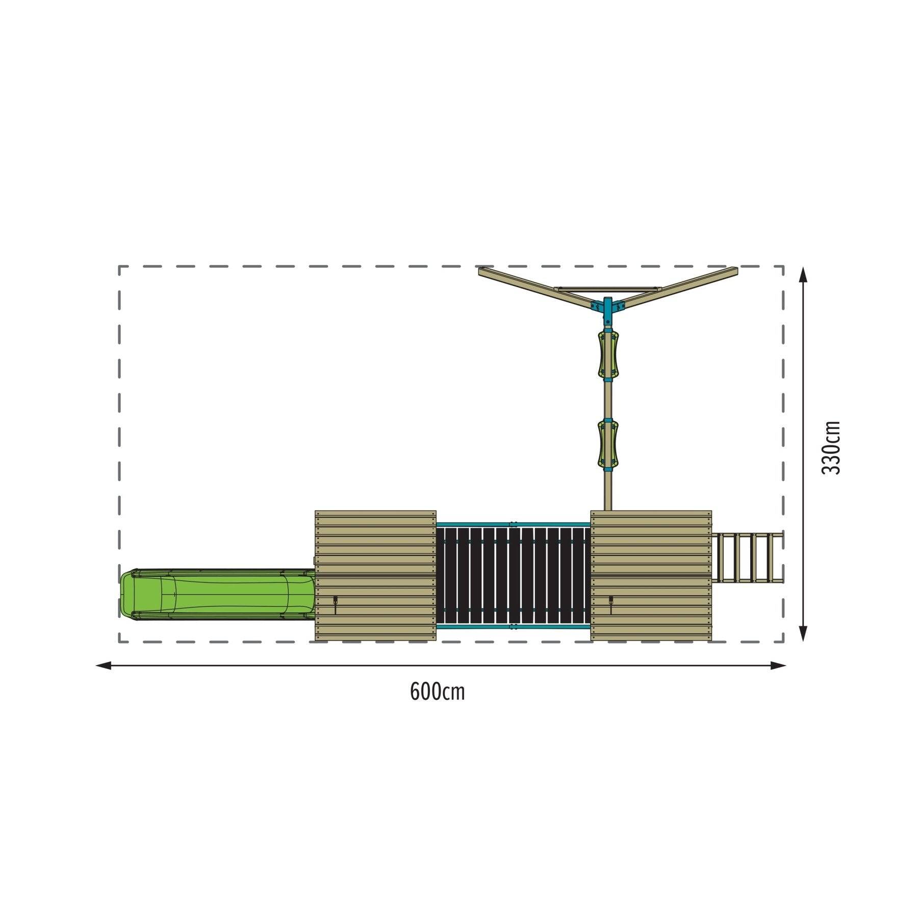 Tp Toys - AIre de jeux XXL 2 tours, pont suspendu et toboggan - bois FSC® - LAURIER SKYWOOD - Imagen 5