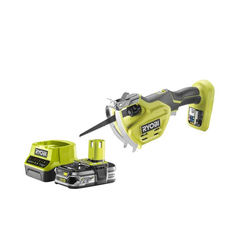 Ryobi - Pack RYOBI Elagueur à main 18V One+ RY18PSA-0 - 1 Batterie 2.5Ah - 1 Chargeur rapide RC18120-125