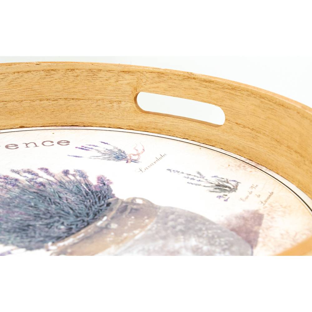 Aubry Gaspard - Plateaux ronde en bois naturel "Provence" - Imagen 4