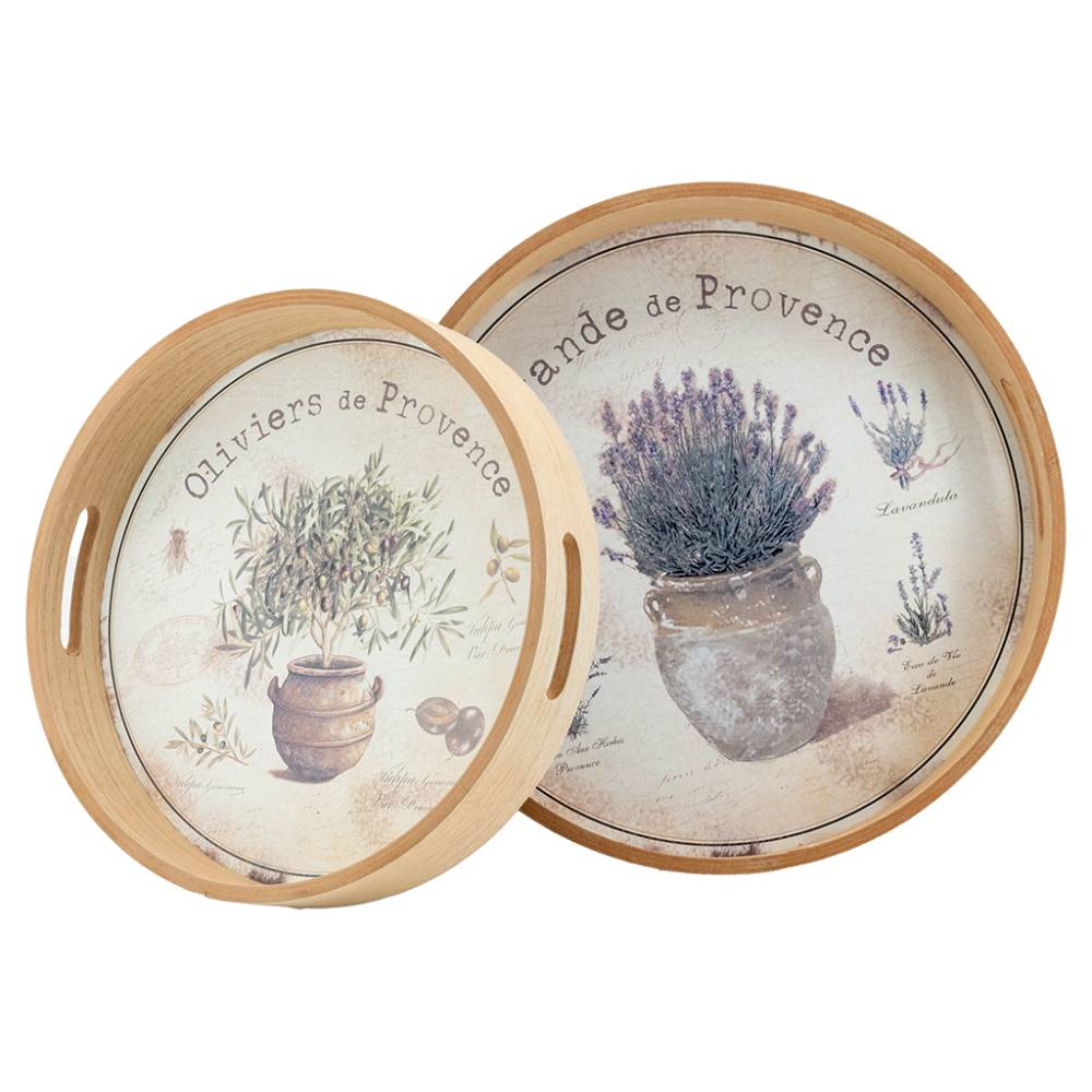 Aubry Gaspard - Plateaux ronde en bois naturel "Provence" - Imagen 3