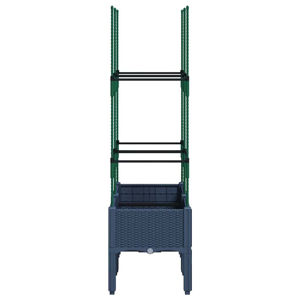 ComfortXL - Jardinière rectangulaire avec treillis PP jardin Bleu Gris 80x40cm – ComfortXL Outdoor Living - Image 4