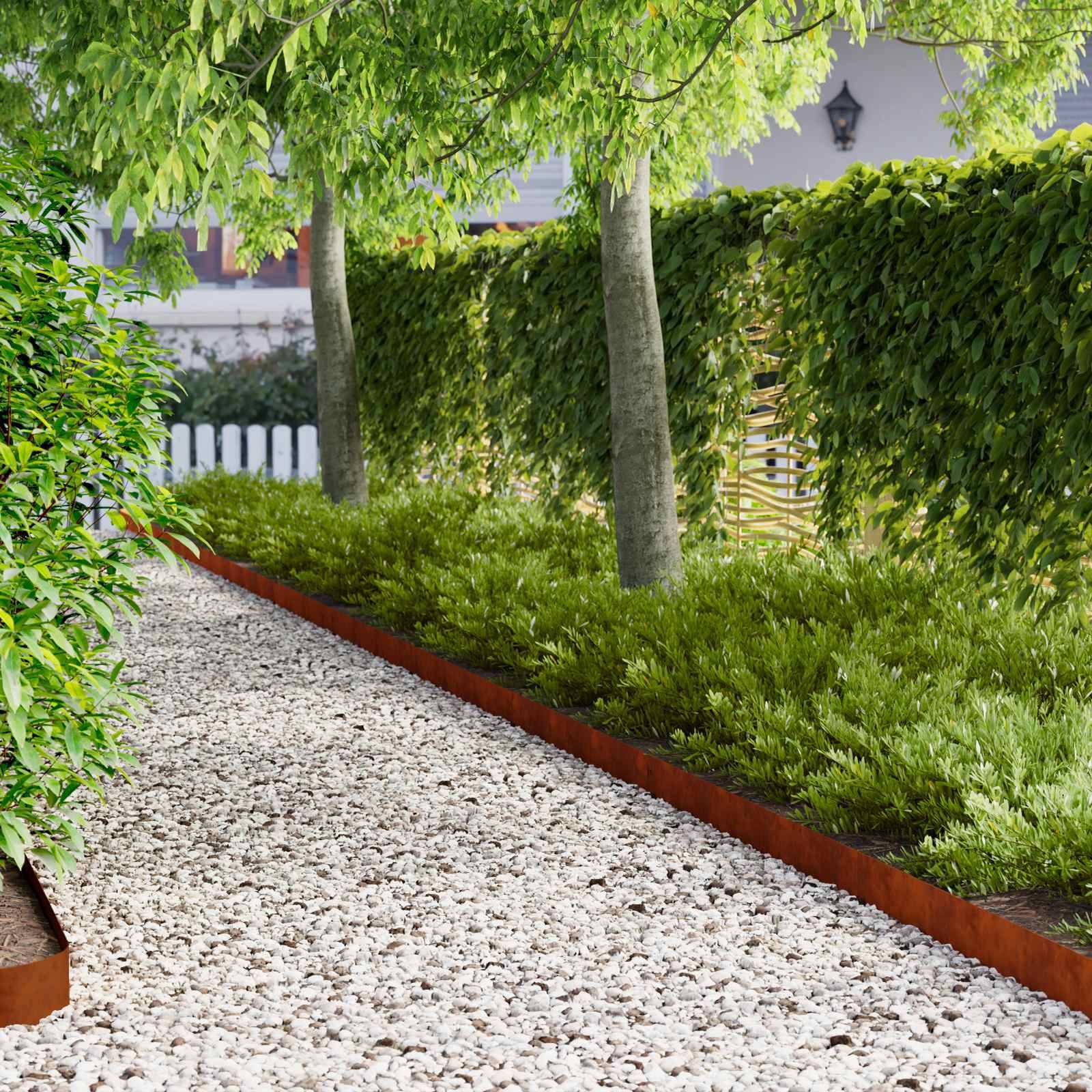 Bordure jardin acier espaces extérieurs délimitation claire 103x10cm rouillé - ComfortXL Outdoor Living - Image 1