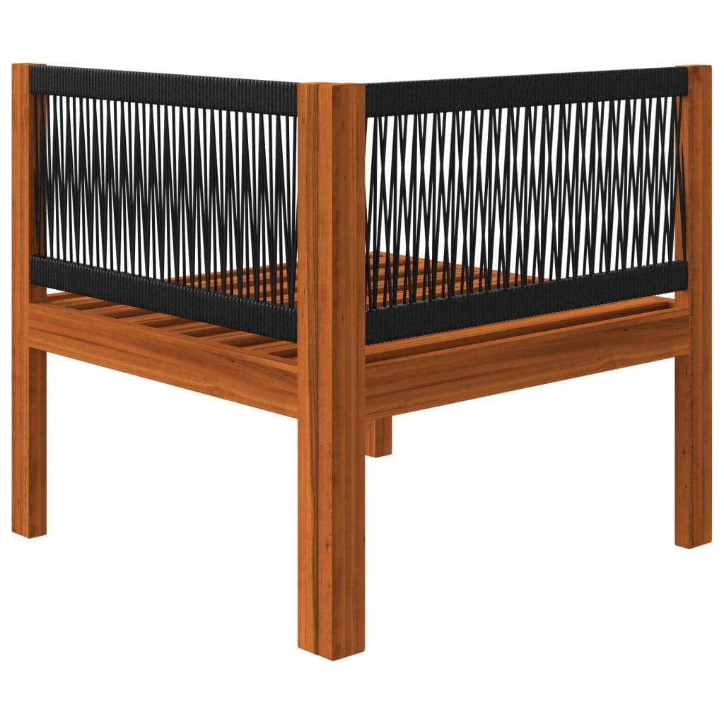 Helloshop26 - Salon de jardin meuble d'extérieur ensemble de mobilier 4 pièces avec coussins crème bois d'acacia solide - Imagen 4