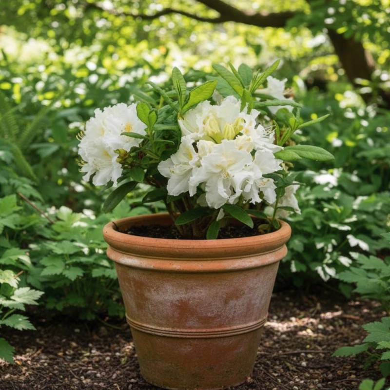 Azalée caduque Viscosum, Azalée mollis à fleurs Blanche - feuillage ...