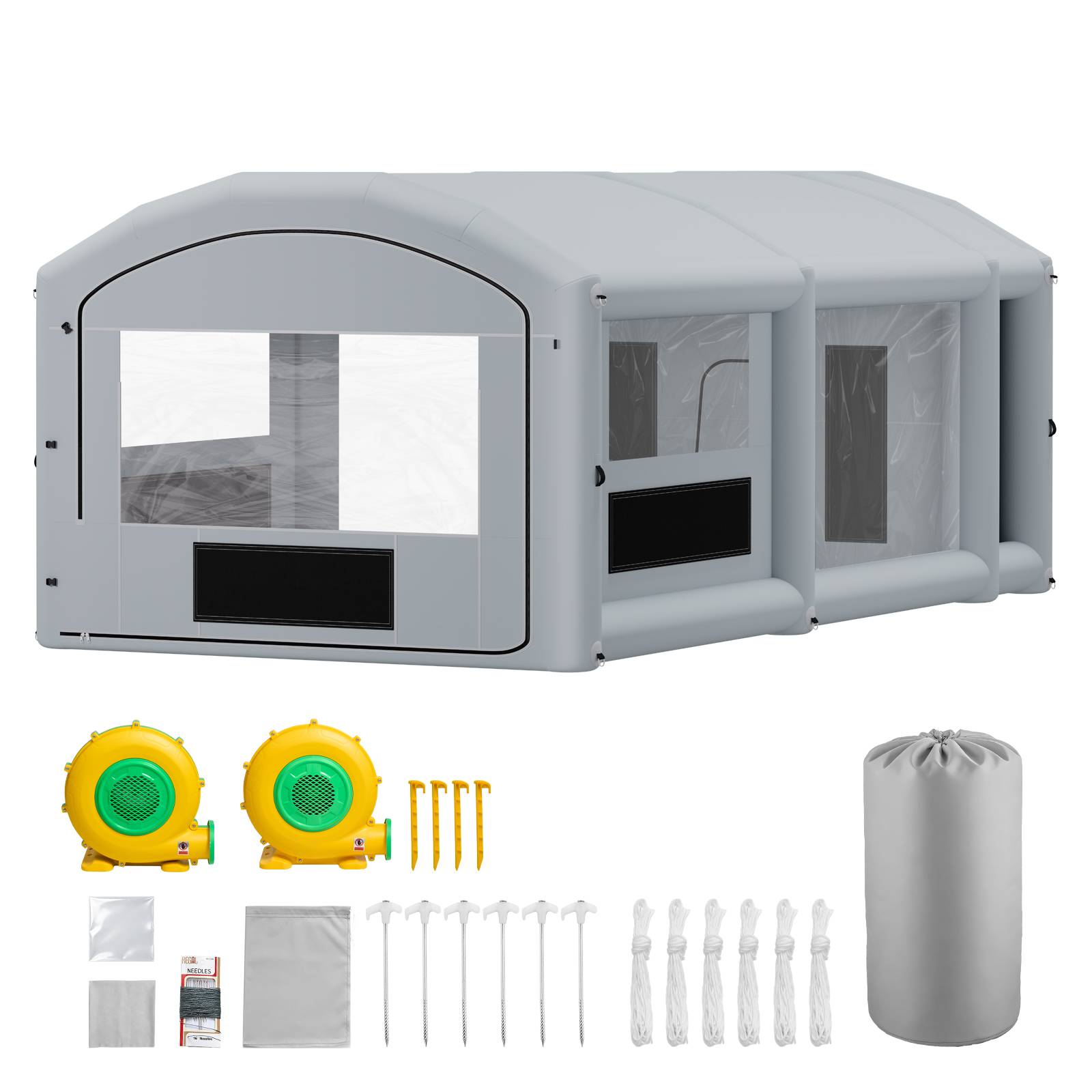 Vevor - VEVOR Cabine Peinture Gonflable 9x4,8x3,6m, Souffleurs 750W+950W, Filtre Coton Vestiaire, Pickup