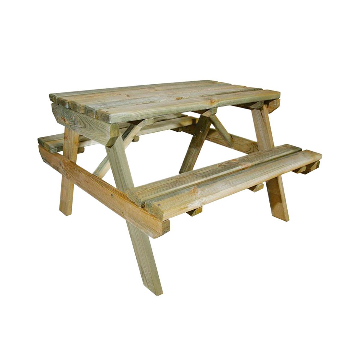 Table de pique-nique pour enfant en bois chinchilla 4 places - Cémonjardin - Imagen 1
