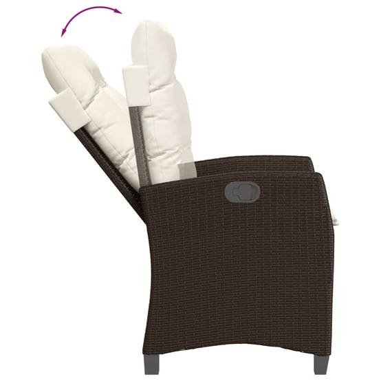 Table et Chaises de Jardin 4 Personnes Inclinables 140cm Marron – ComfortXL Outdoor Living - Image 6