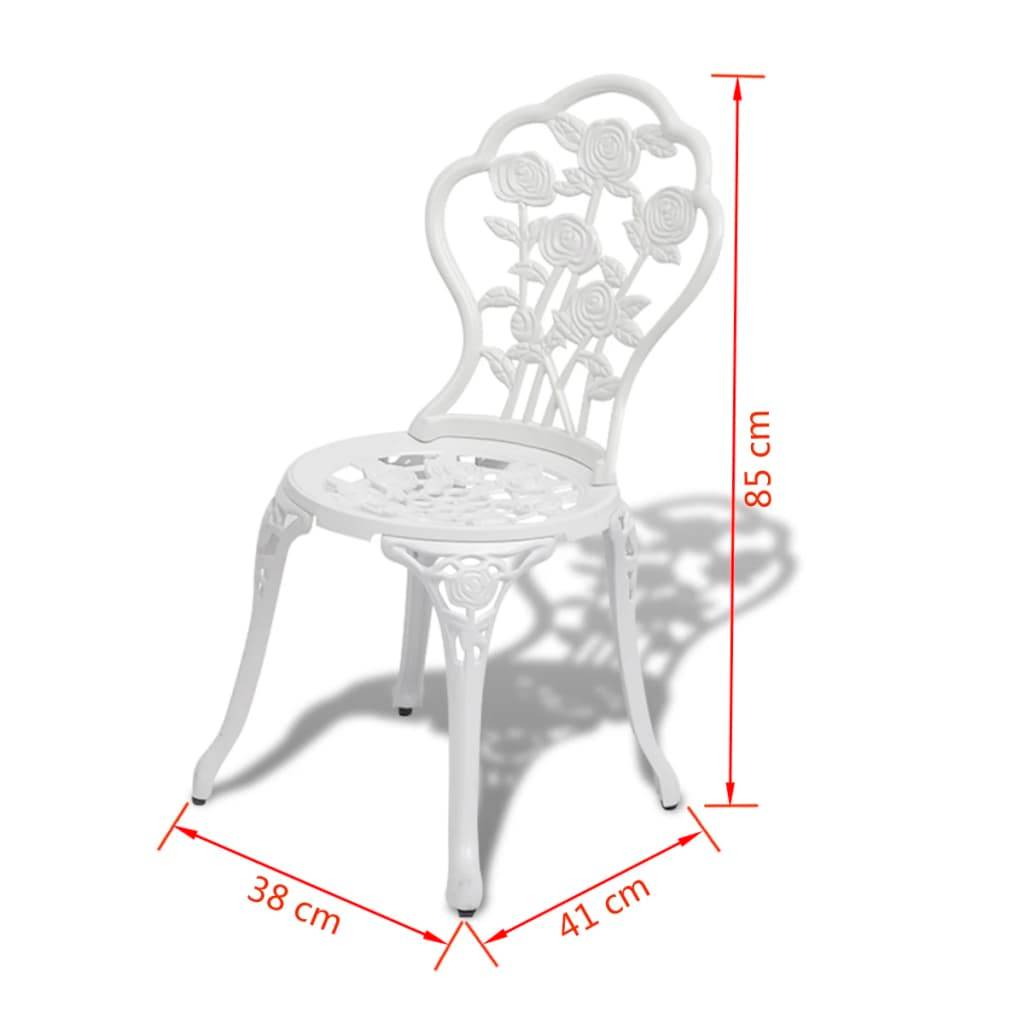 Vidaxl - Ensemble de bistro 3 pcs Aluminium coulé Blanc vidaXL 42165 - Imagen 3