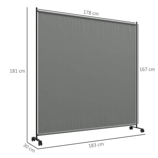 Panneau brise-vue paravent extérieur sur roulettes pour le jardin, terrasse, balcon - dim. 183L x 30l x 181H cm - gris - Image 5