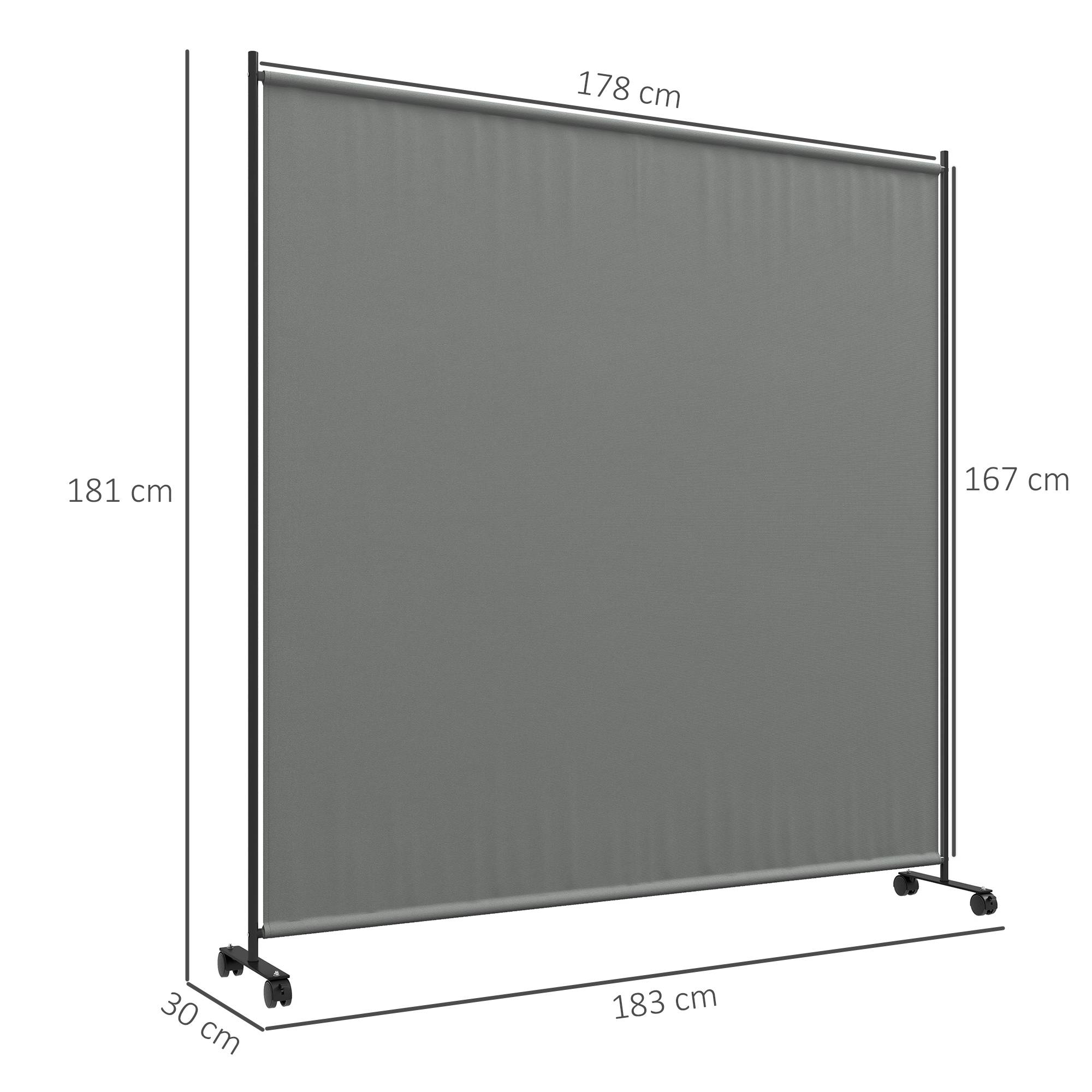 Panneau brise-vue paravent extérieur sur roulettes pour le jardin, terrasse, balcon - dim. 183L x 30l x 181H cm - gris - Image 5