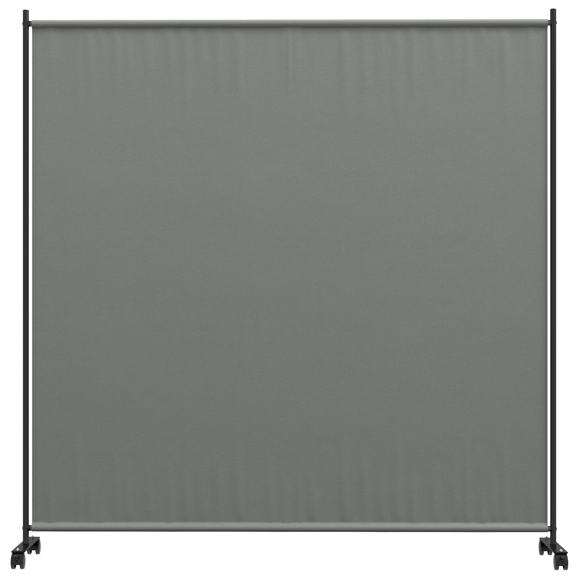 Panneau brise-vue paravent extérieur sur roulettes pour le jardin, terrasse, balcon - dim. 183L x 30l x 181H cm - gris - Image 2