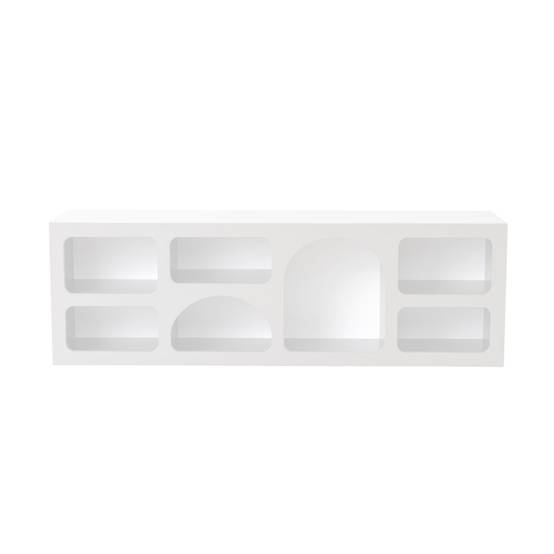 Buffet bas 7 niches design organique blanc 160x50cm FERLIS - Imagen 1