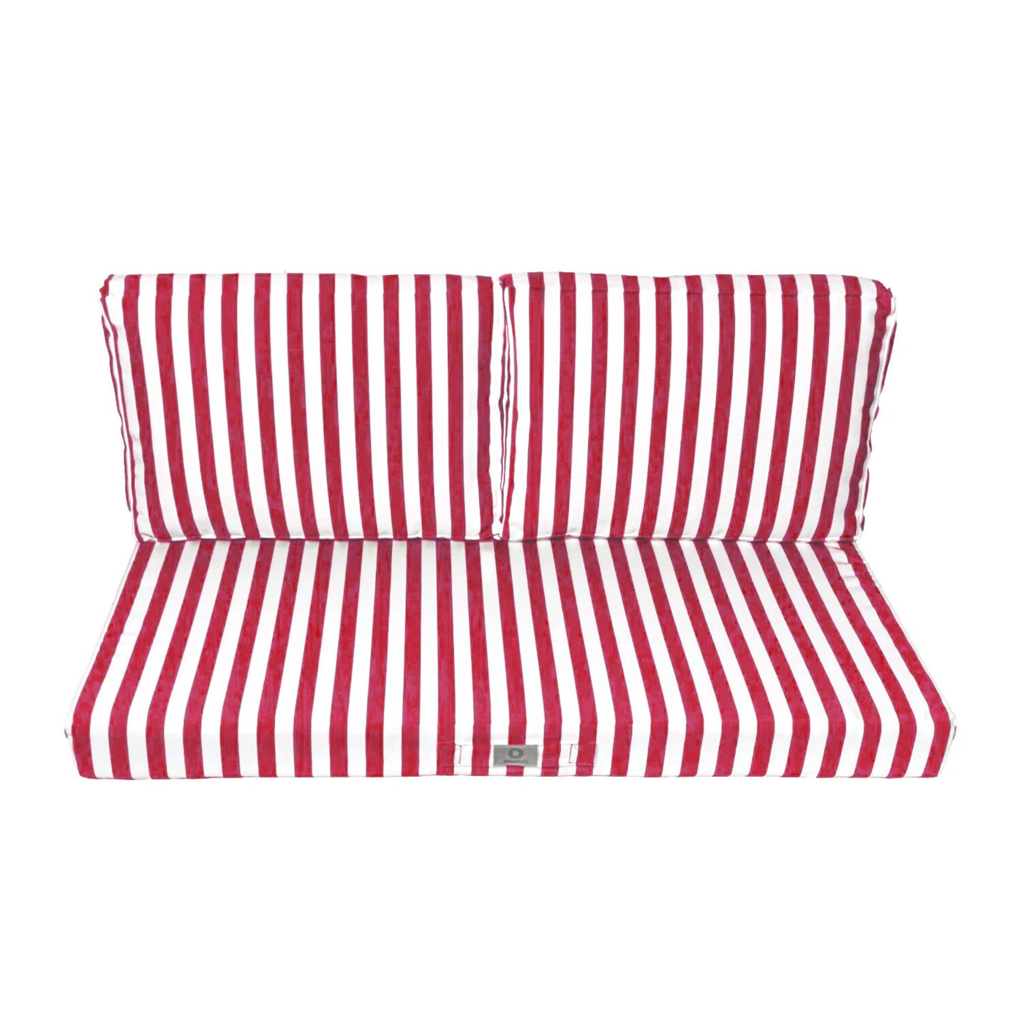 Coussins pour salon de jardin déhoussable 120x60cm Rayure rouge - Déco arts - Image 3