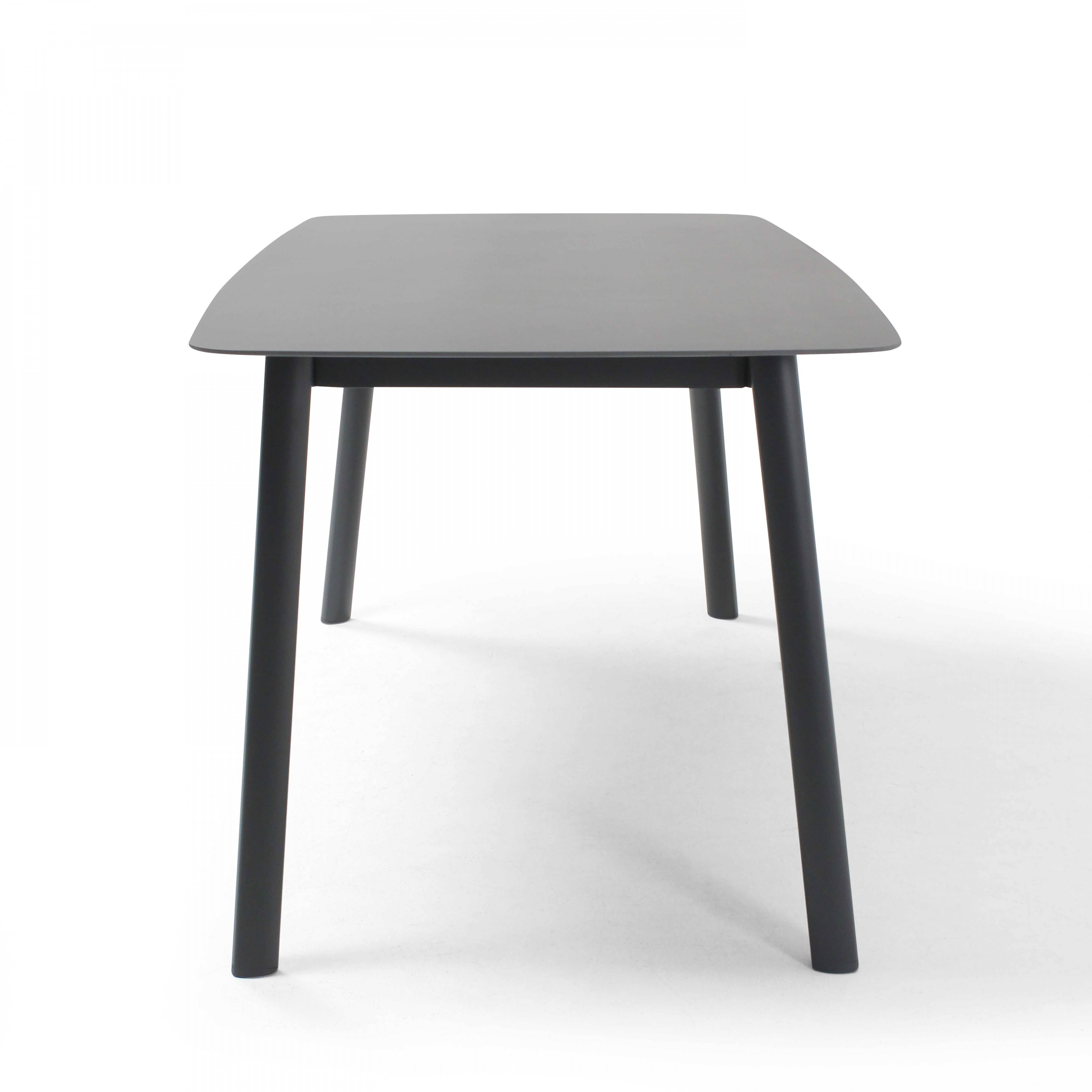 Oviala - Table de terrasse rectangulaire en aluminium et pierre frittée gris Piedra - Oviala - Imagen 6