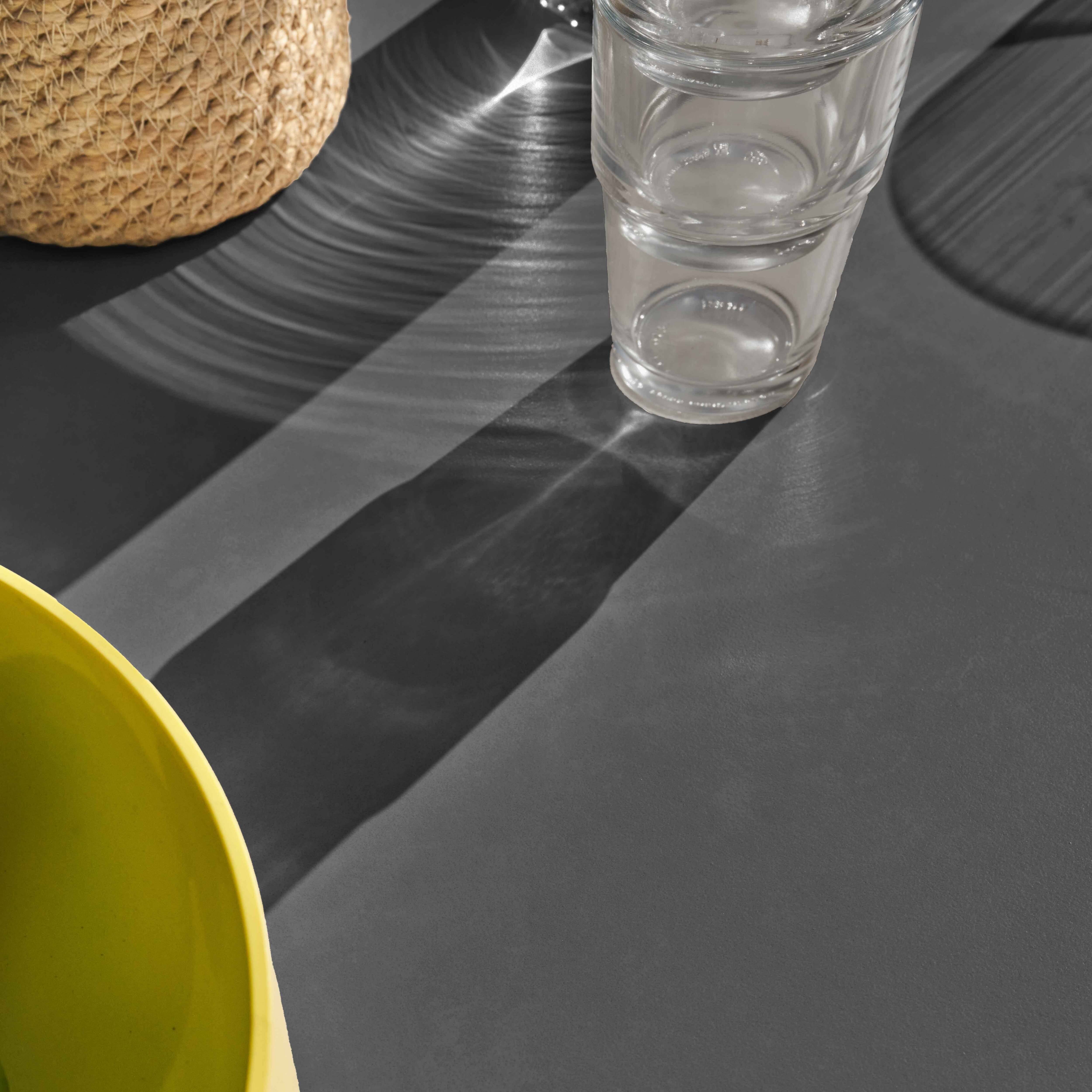 Oviala - Table de terrasse rectangulaire en aluminium et pierre frittée gris Piedra - Oviala - Imagen 3