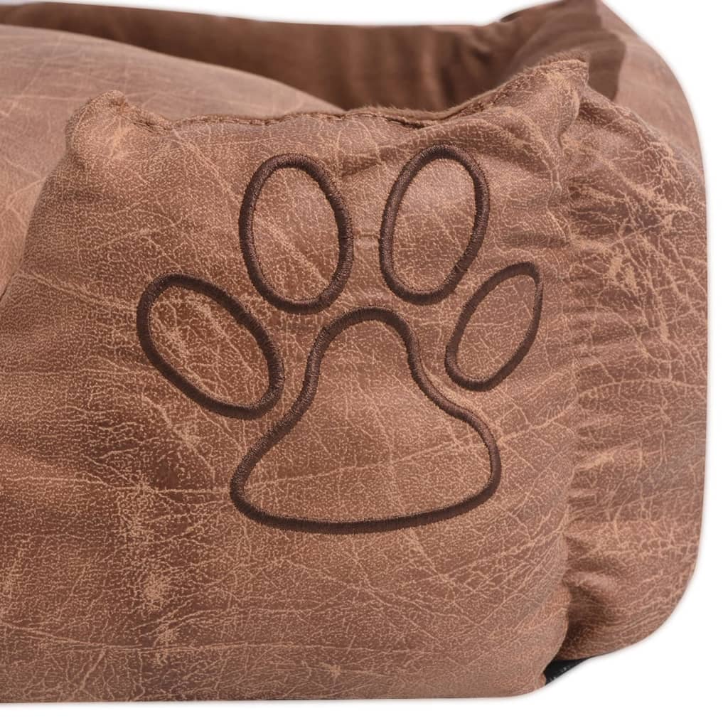 Vidaxl - Lit pour chiens avec coussin Cuir artificiel PU Taille M Beige vidaXL 170426 - Imagen 3