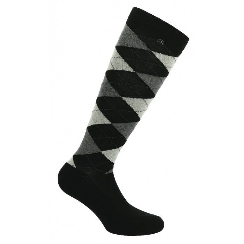 Chaussettes Equithème Argyle - Taille 39/41 - Noir/Ecru