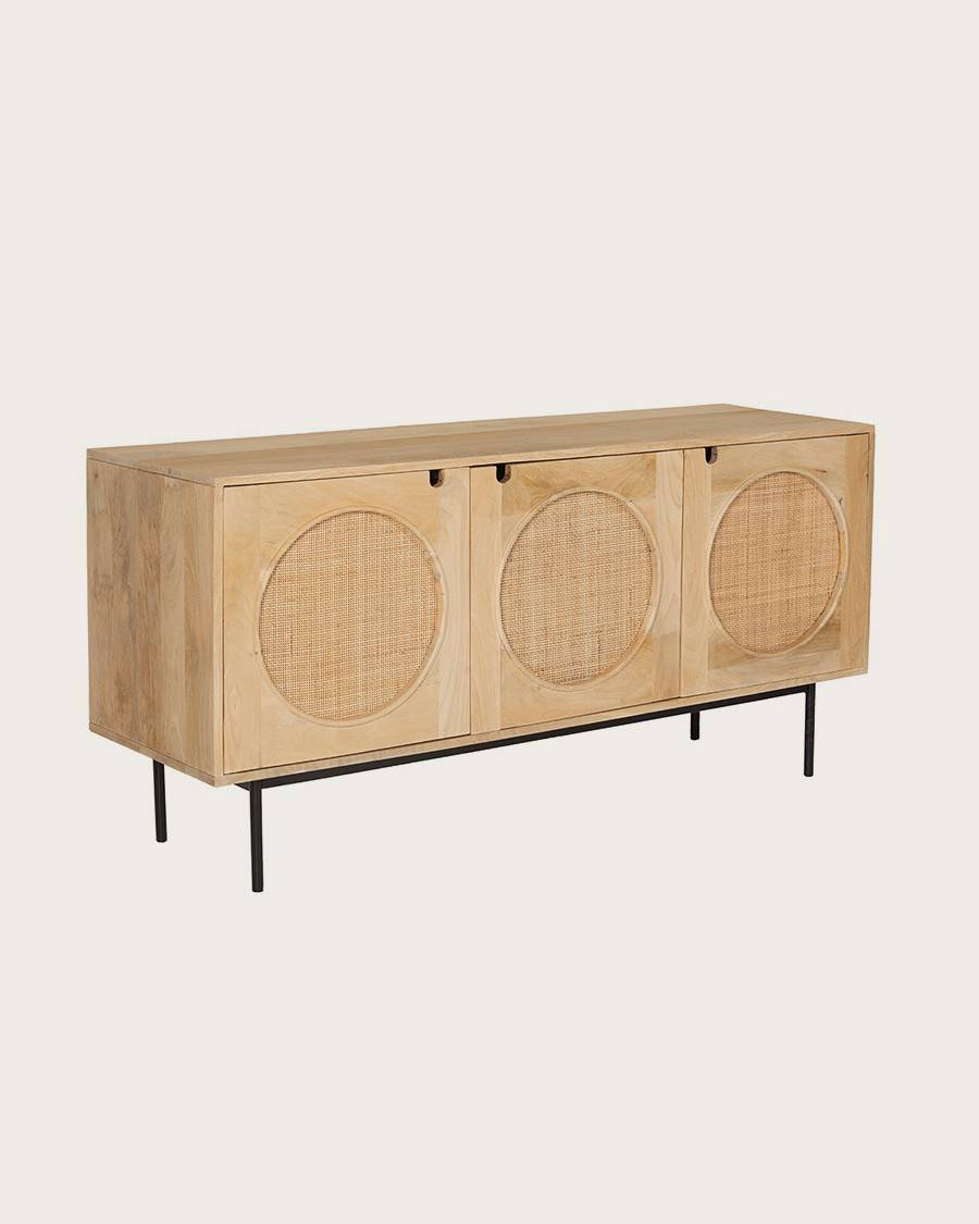 Kali - Buffet en bois et cannage 145 cm - UNIQKA - Imagen 3