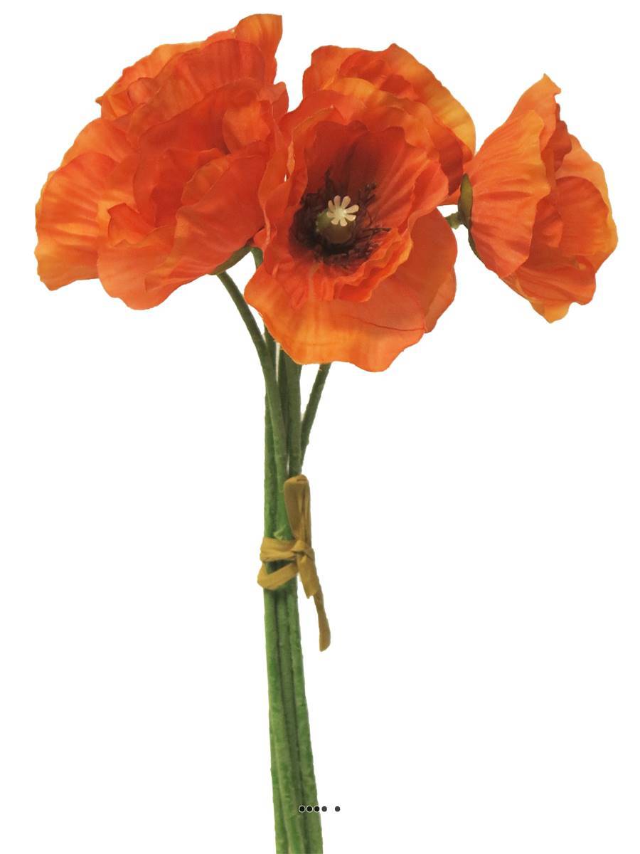 Bouquet de Pavot artificiel, H 29 cm Orange - BEST - couleur: Orange - Image 2
