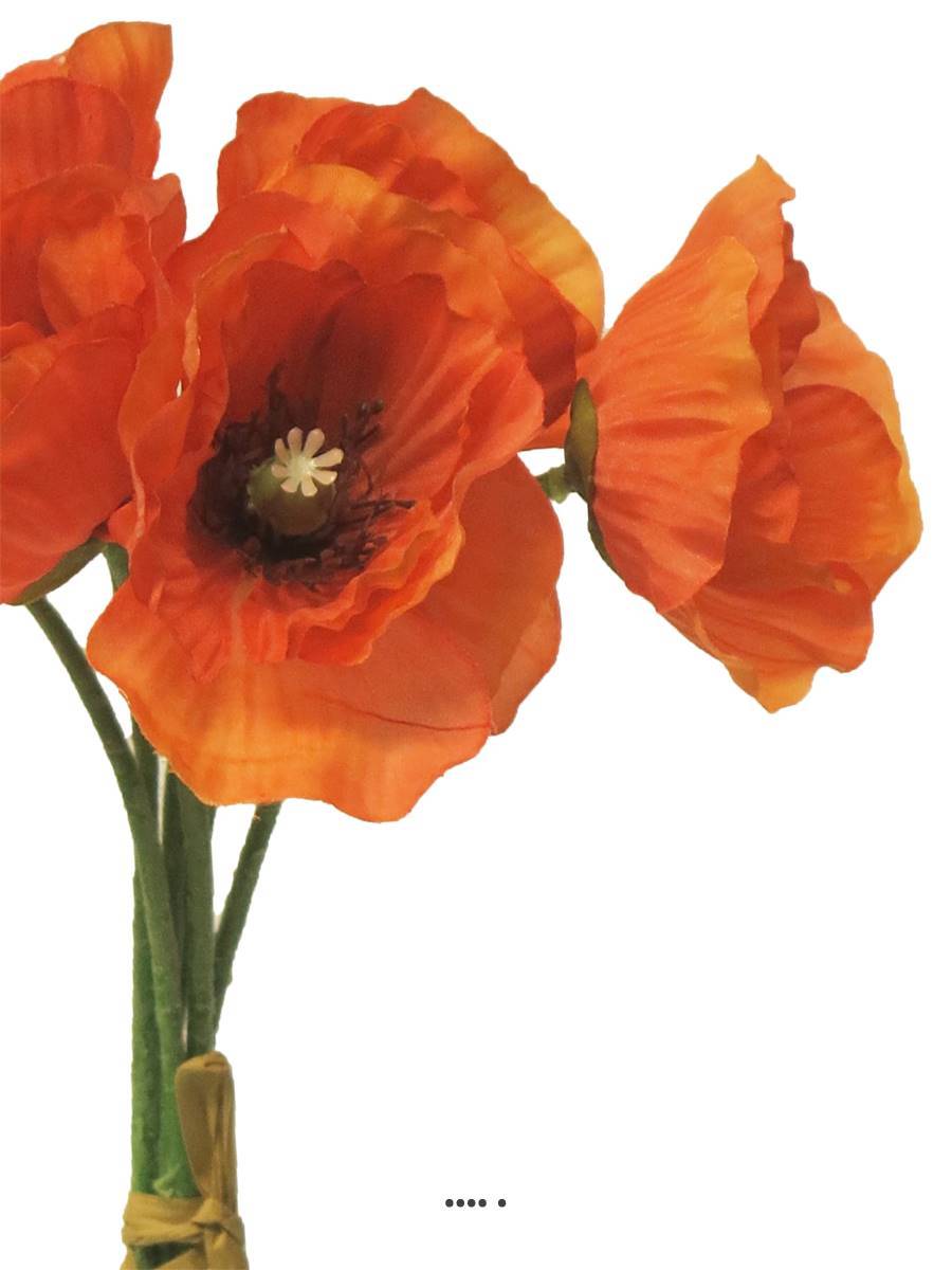 Bouquet de Pavot artificiel, H 29 cm Orange - BEST - couleur: Orange - Image 3