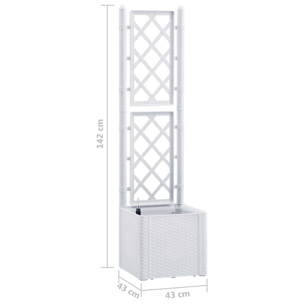 Helloshop26 - Jardinière lit surélevé plantes fleurs jardin et treillis et système d'arrosage blanc - Imagen 5
