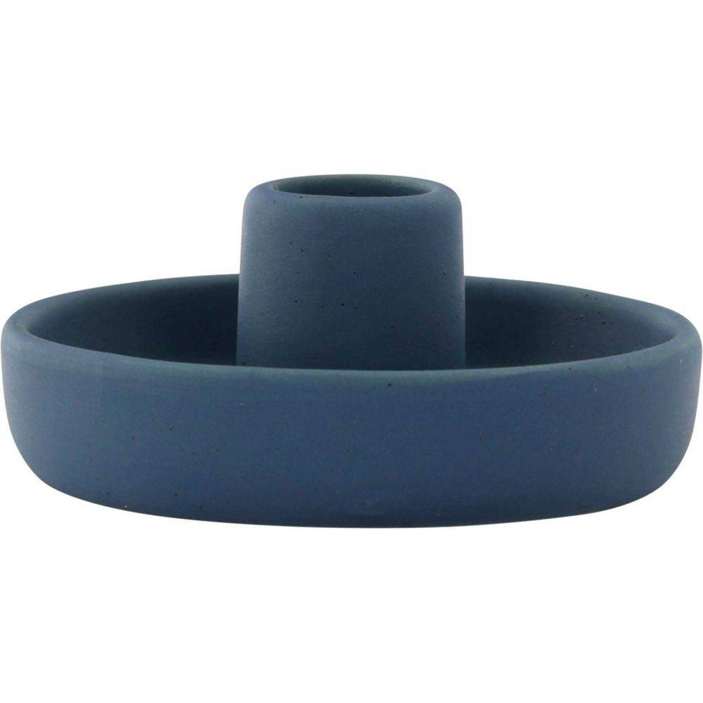 Venture Home - Bougeoir en grès Otis Bleu foncé - Imagen 3