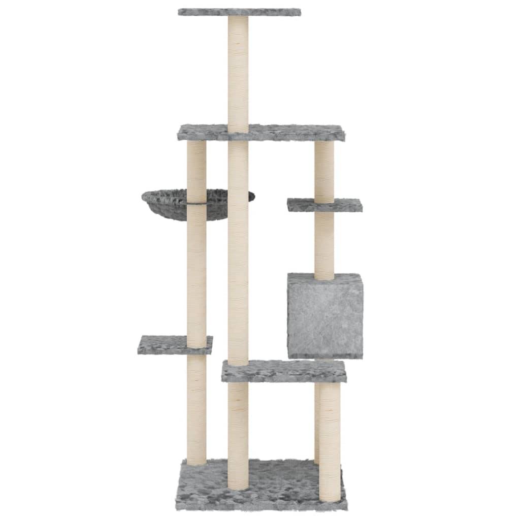 Vidaxl - Arbre à chat avec griffoirs en sisal Gris clair 142 cm vidaXL 171592 - Imagen 5