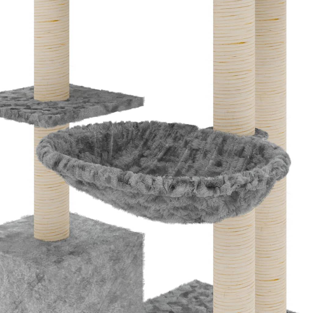 Vidaxl - Arbre à chat avec griffoirs en sisal Gris clair 142 cm vidaXL 171592 - Imagen 4