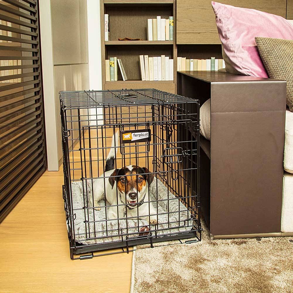 Ferplast - Ferplast Cage de transport pliable pour chiens DOG-INN 60, enclos pour chiots, transport en métal séparation inclus, porte double avec fermeture de - Imagen 5