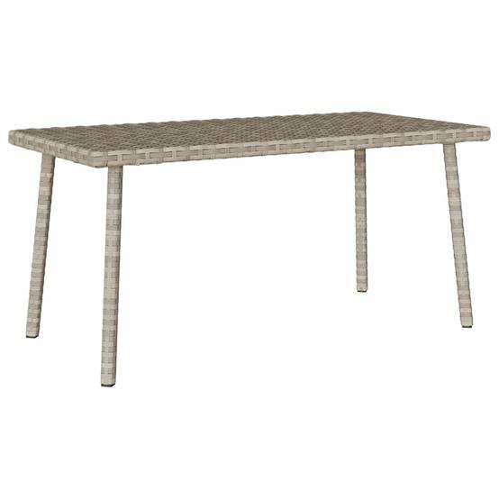 Table basse de jardin rectangulaire gris clair résine tressée 80 x 40 x 37 cm - PANGIVO - Image 2