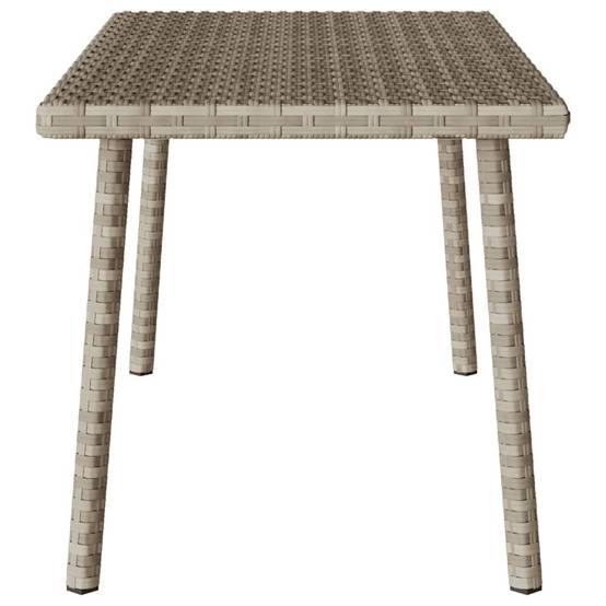 Table basse de jardin rectangulaire gris clair résine tressée 80 x 40 x 37 cm - PANGIVO - Image 5
