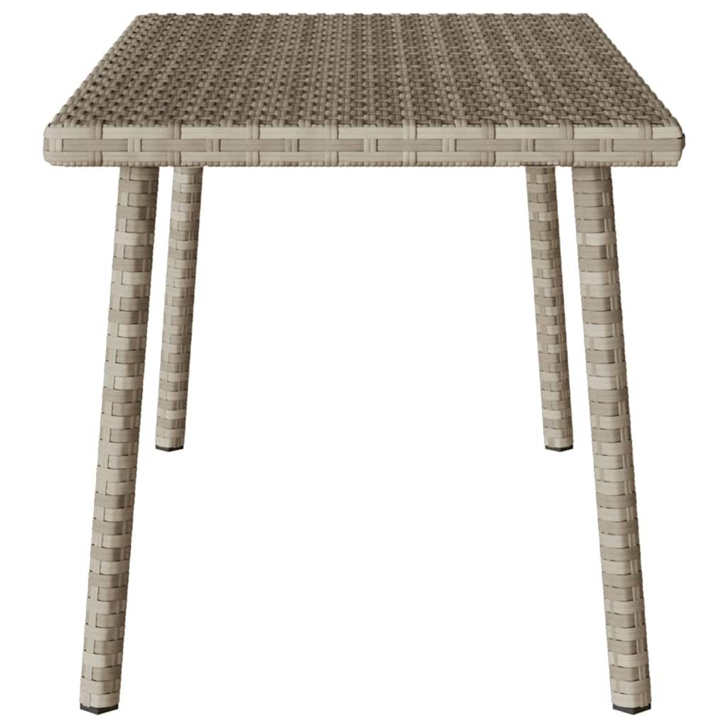 Table basse de jardin rectangulaire gris clair résine tressée 80 x 40 x 37 cm - PANGIVO - Image 5