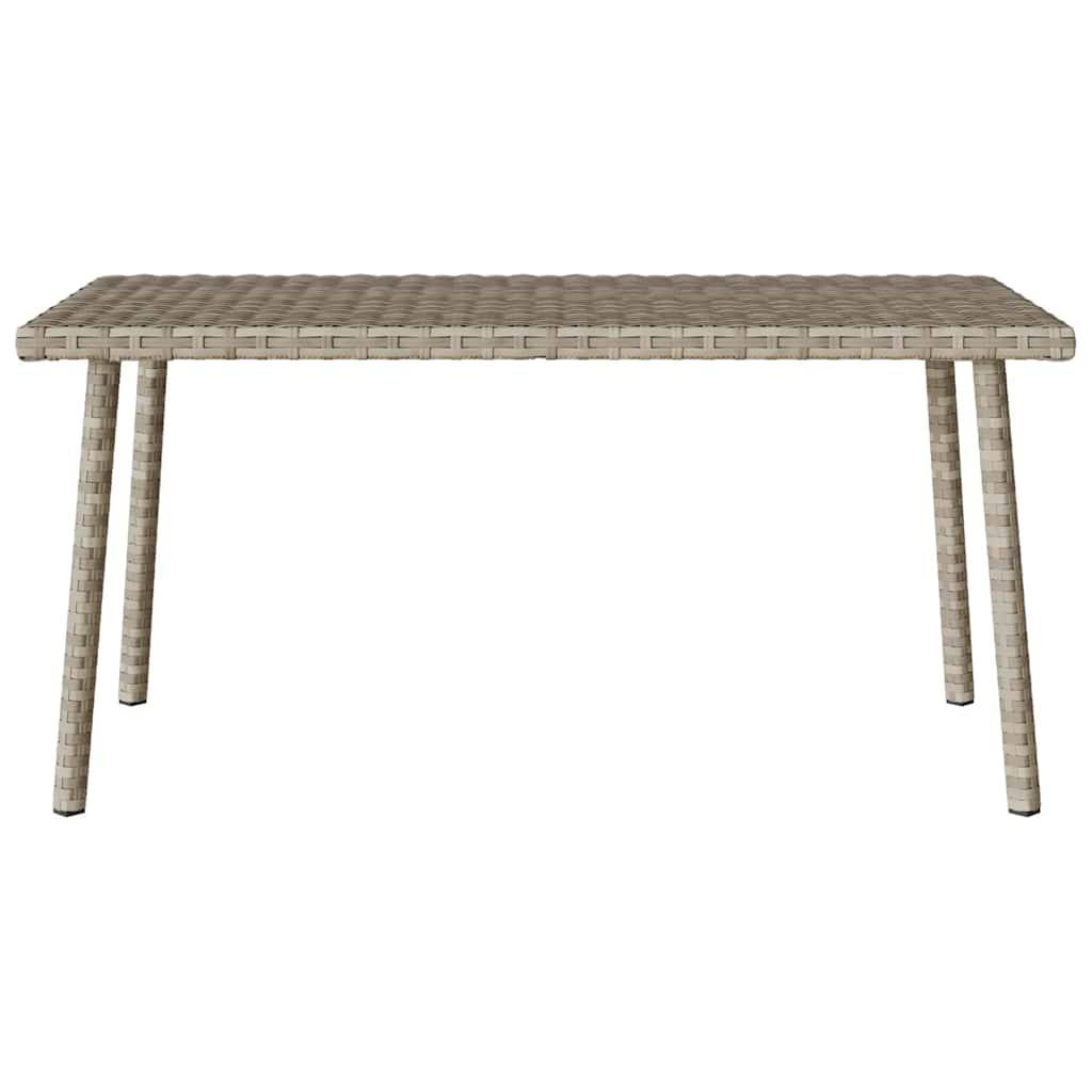 Table basse de jardin rectangulaire gris clair résine tressée 80 x 40 x 37 cm - PANGIVO - Image 4