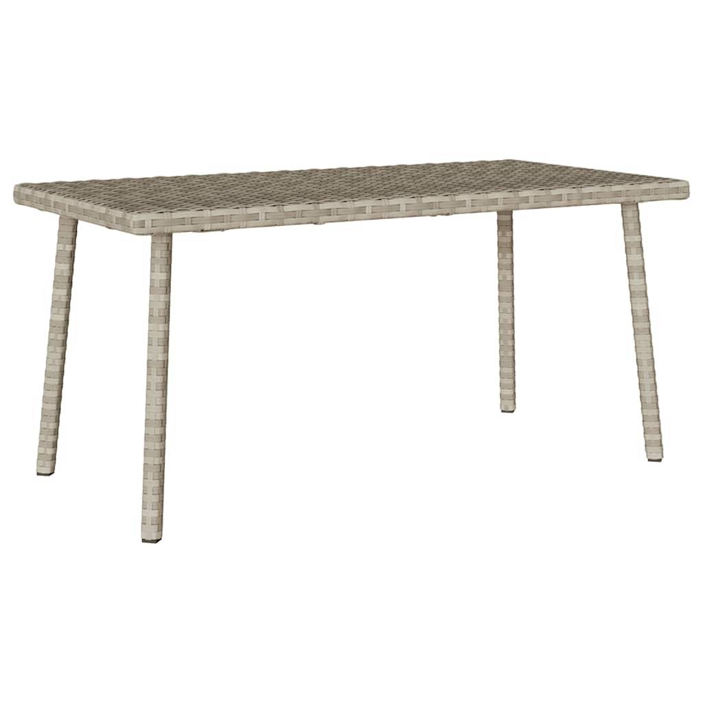 Table basse de jardin rectangulaire gris clair résine tressée 80 x 40 x 37 cm - PANGIVO - Image 6