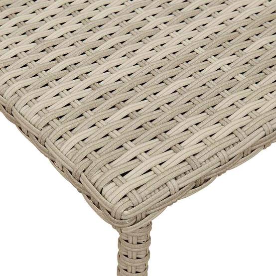 Table basse de jardin rectangulaire gris clair résine tressée 80 x 40 x 37 cm - PANGIVO - Image 7