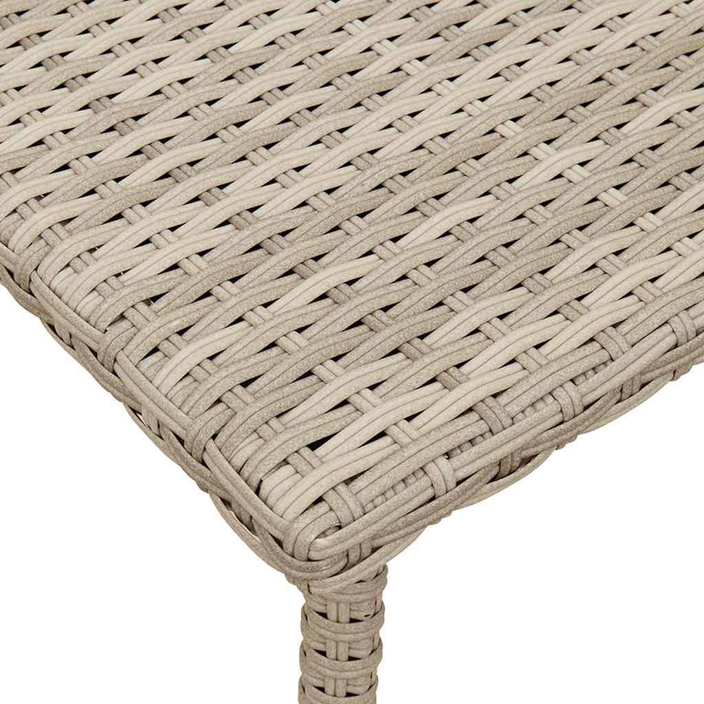 Table basse de jardin rectangulaire gris clair résine tressée 80 x 40 x 37 cm - PANGIVO - Image 7