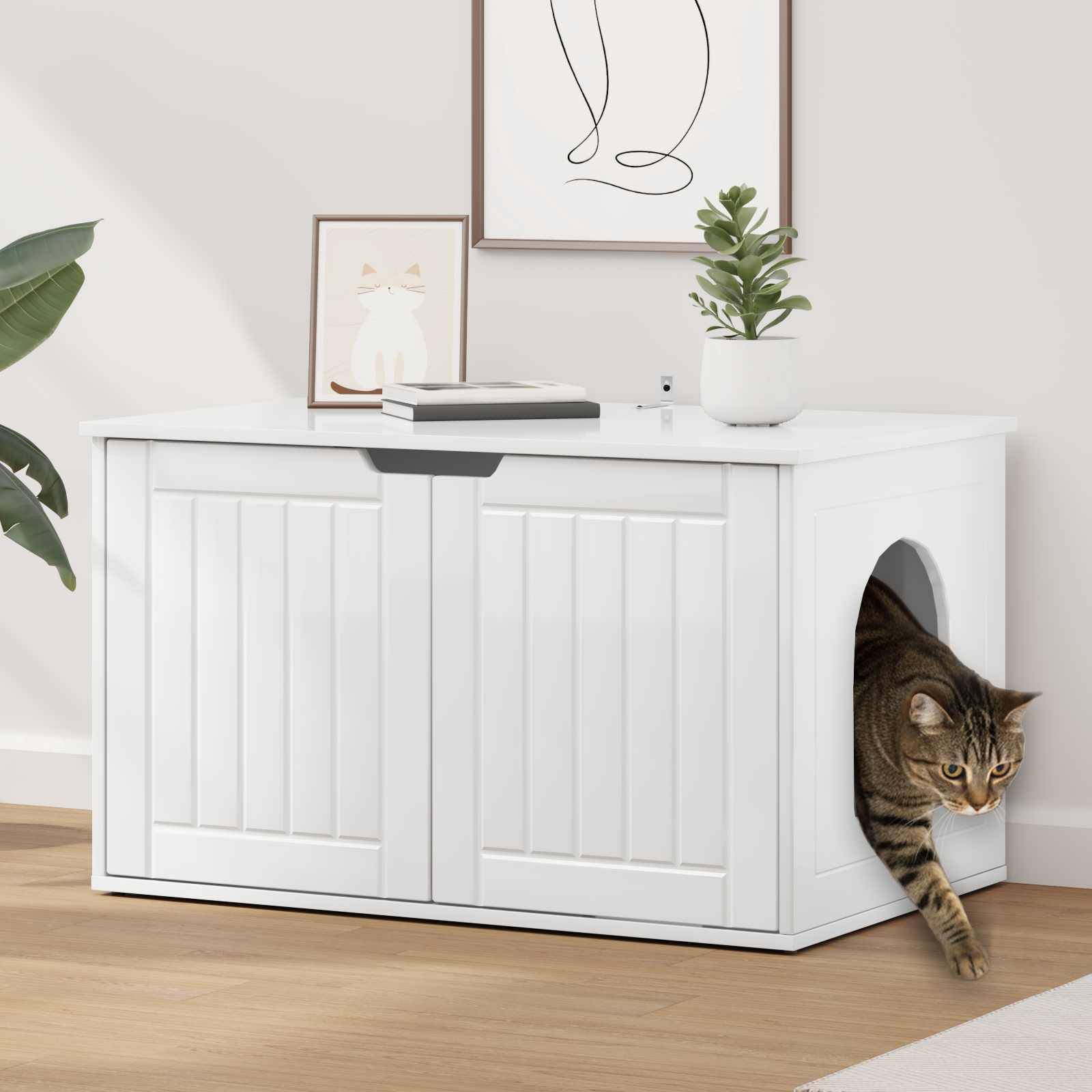Chatiere bois blanc  85 x 55 x 50,5 cm  - Prolenta premium p380.7 - Image 2