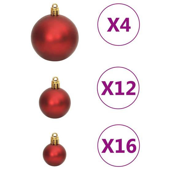 Ensemble de boules de Noël - Ornements de Noël - décorations de Noël 111 pièces rouge polystyrène - Image 7