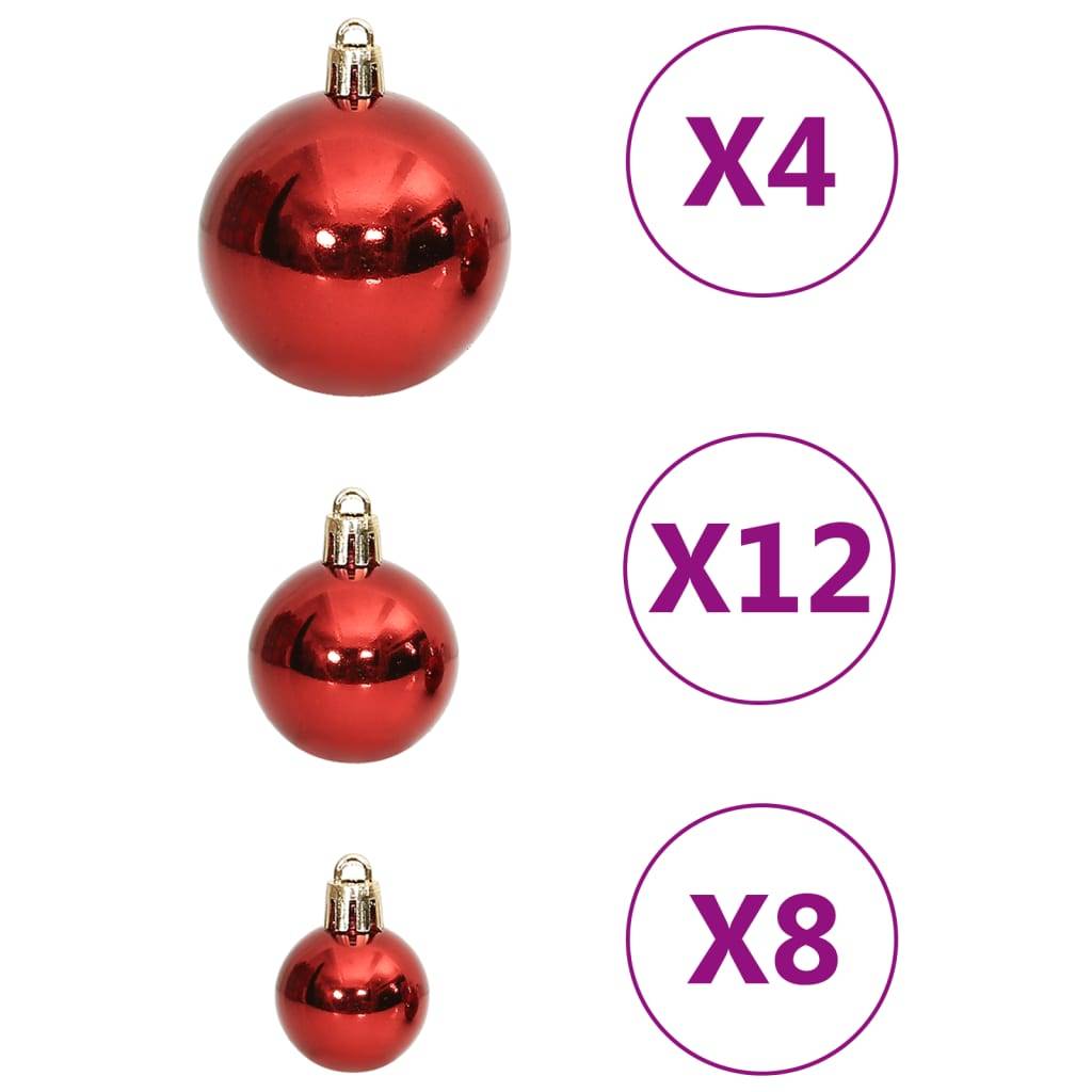 Ensemble de boules de Noël - Ornements de Noël - décorations de Noël 111 pièces rouge polystyrène - Image 6