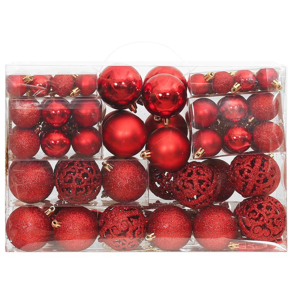 Ensemble de boules de Noël - Ornements de Noël - décorations de Noël 111 pièces rouge polystyrène - Image 1