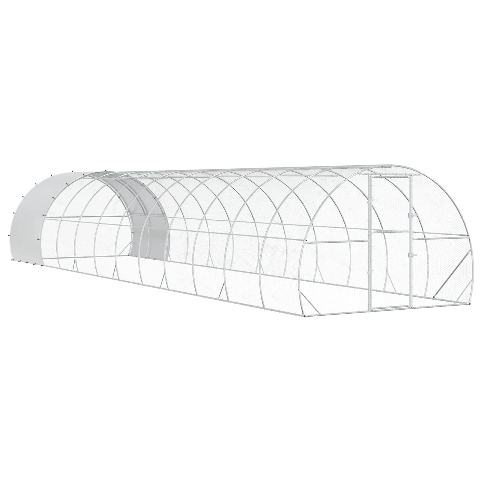 Vidaxl - Poulailler Argenté 1200 x 300 x 200 cm Acier galvanisé vidaXL 3434700 - Image 2