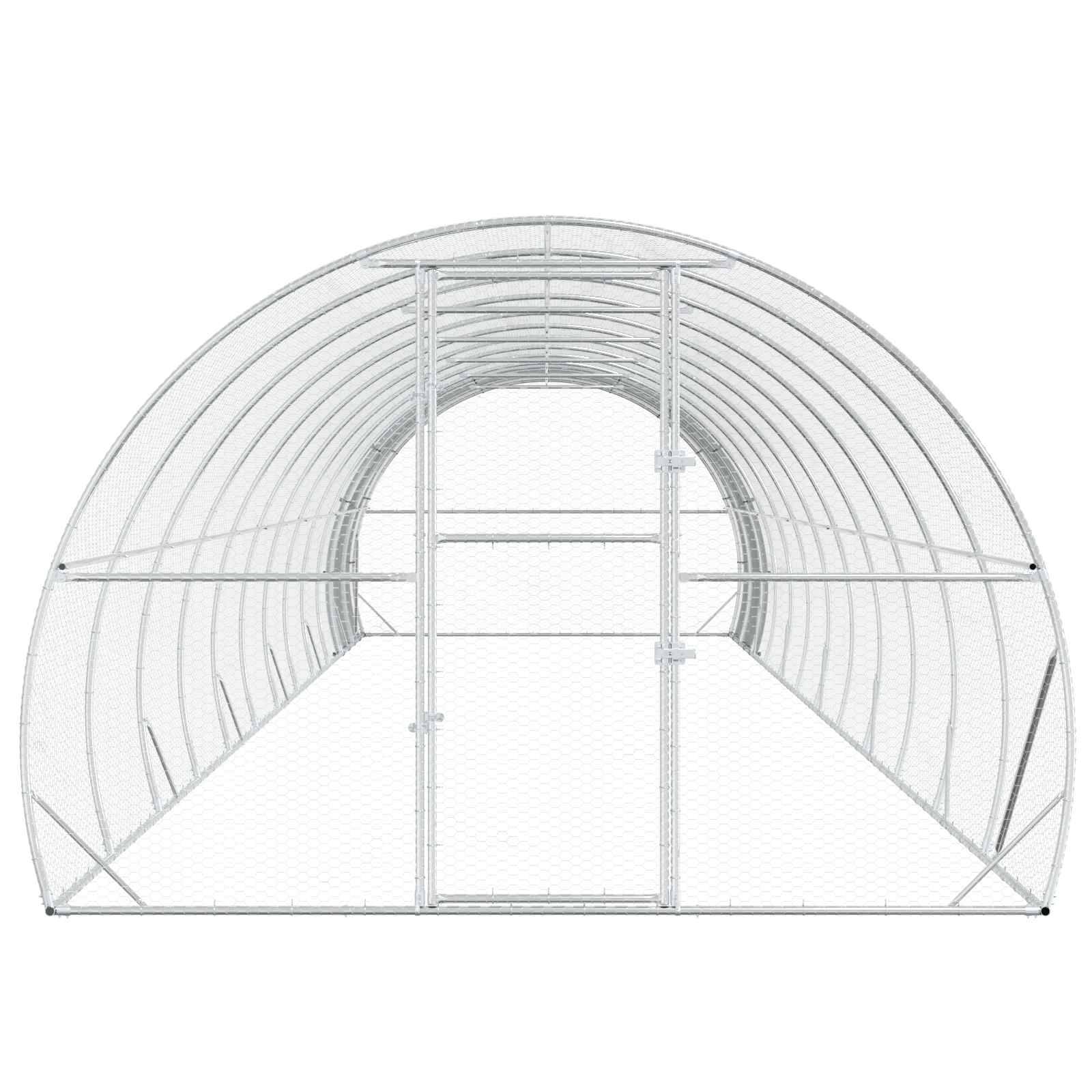 Vidaxl - Poulailler Argenté 1200 x 300 x 200 cm Acier galvanisé vidaXL 3434700 - Image 5