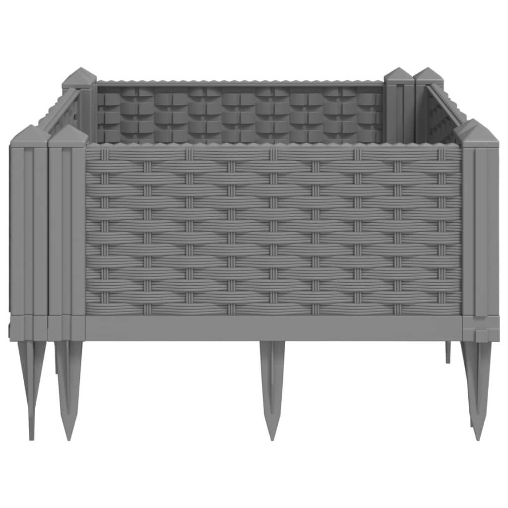 Jardinière avec Piquets PP Gris Clair 42.5 x 42.5 x 28.5 cm - PANGIVO - Image 5