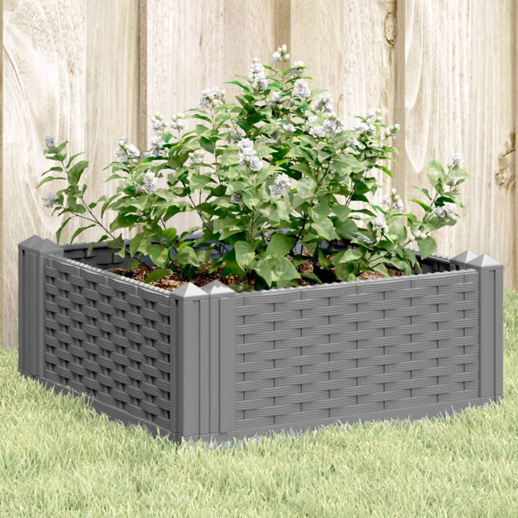 Jardinière avec Piquets PP Gris Clair 42.5 x 42.5 x 28.5 cm - PANGIVO - Image 1