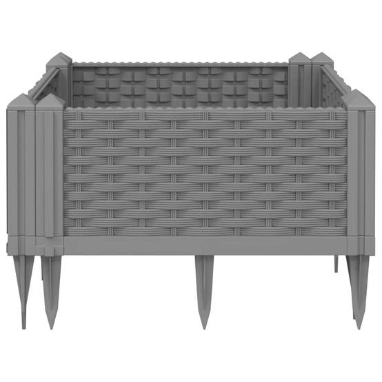 Jardinière avec Piquets PP Gris Clair 42.5 x 42.5 x 28.5 cm - PANGIVO - Image 4