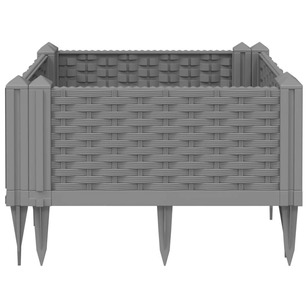 Jardinière avec Piquets PP Gris Clair 42.5 x 42.5 x 28.5 cm - PANGIVO - Image 4