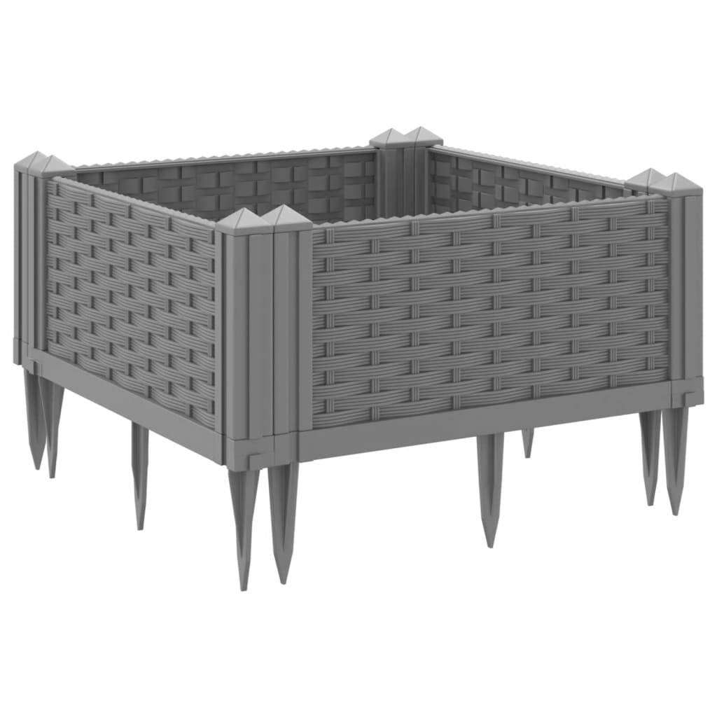 Jardinière avec Piquets PP Gris Clair 42.5 x 42.5 x 28.5 cm - PANGIVO - Image 6