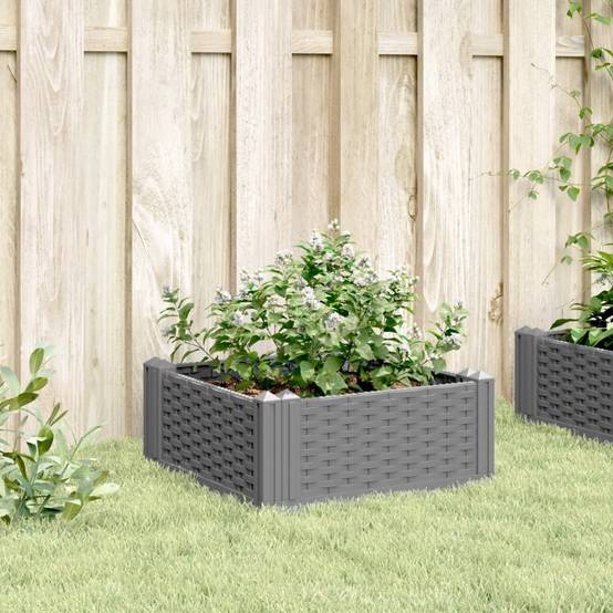 Jardinière avec Piquets PP Gris Clair 42.5 x 42.5 x 28.5 cm - PANGIVO - Image 3