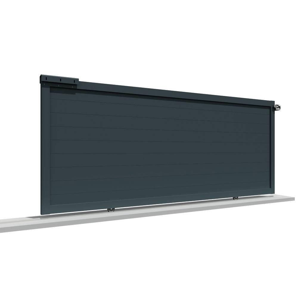 Intersun - Portail coulissant plein L 3500 x H 1843 mm (Gris Anthracite) - INTERSUN - Imagen 1